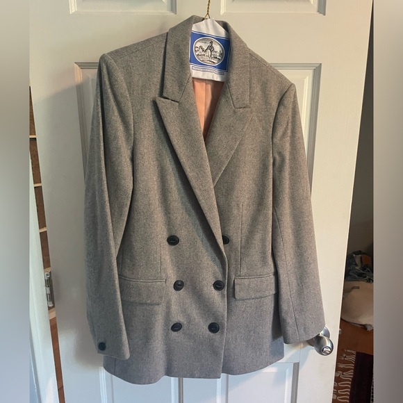 Rag & Bone grey Warren double breasted wool blazer - Picture 2 of 4